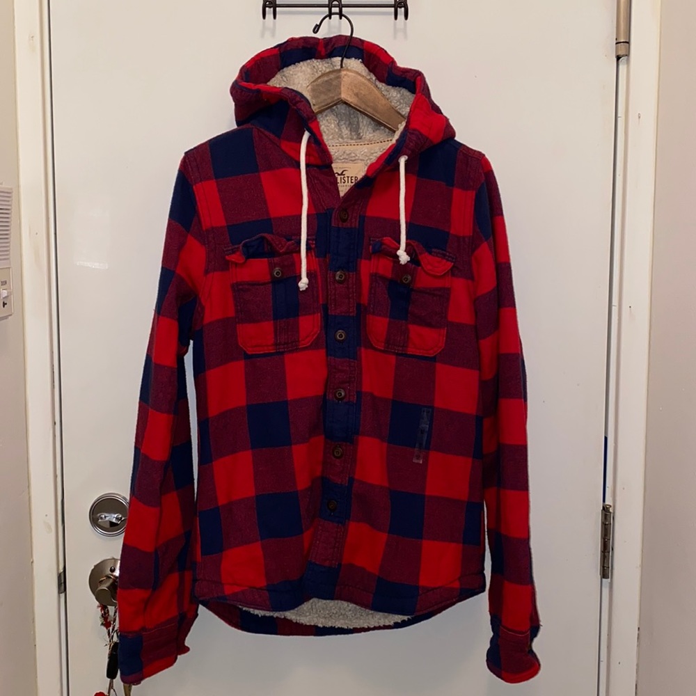 Mens Hollister Flannel Shirt Jacket